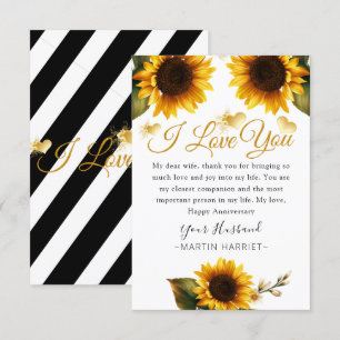 Remerciements Carte d'anniversaire de mariage pour femme Je t'ai