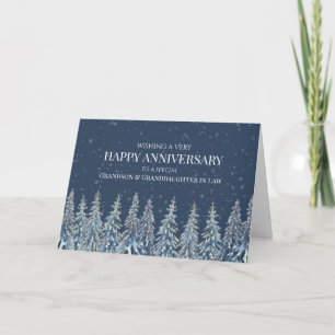 Remerciements Carte d'anniversaire de mariage rustique d'hiver p