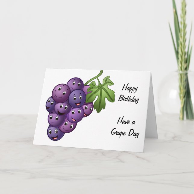 Remerciements Carte d'anniversaire de raisin amusant (Devant)