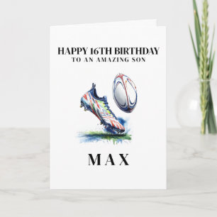 Remerciements Carte d'anniversaire de rugby personnalisée