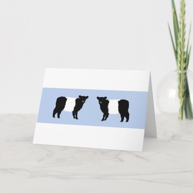 Remerciements carte d'anniversaire de veau Galloway (Devant)