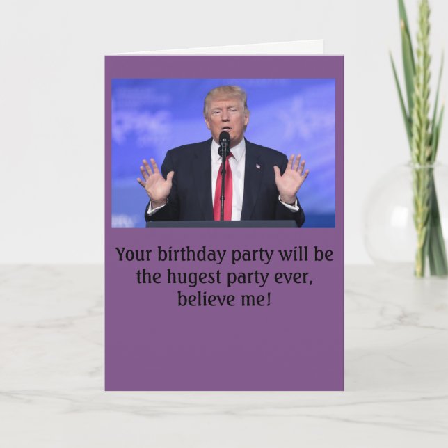 Remerciements Carte d'anniversaire "grande fête" de Donald Trump (Devant)