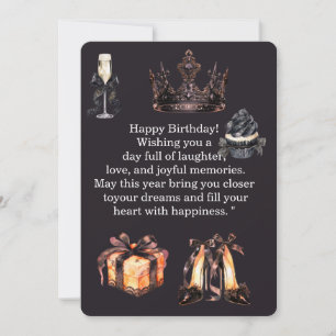 Remerciements Carte d'anniversaire noire de luxe pour elle   Cou