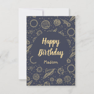 Remerciements Carte d'anniversaire personnalisée de l'espace ext