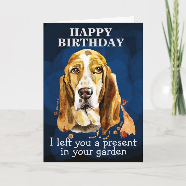 Remerciements Carte d'anniversaire personnalisée de votre Basset (Devant)