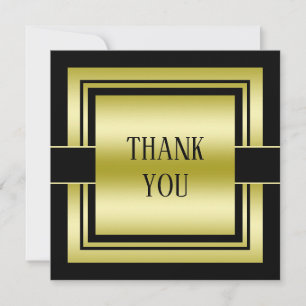 Remerciements Carte d'anniversaire pour homme de classe Or et No