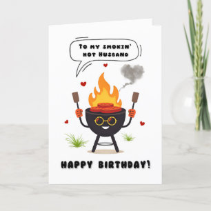 Remerciements Carte d'anniversaire pour mari chaud de fumée