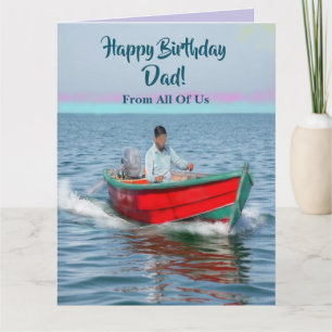 Remerciements Carte d'anniversaire pour papa avec un bateau de v