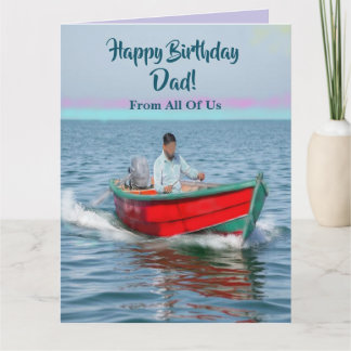 Remerciements Carte d'anniversaire pour papa avec un bateau de v