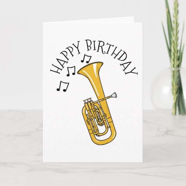 Remerciements Carte d'anniversaire Tenor Horn Musicien de laiton (Devant)