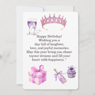 Remerciements Carte d'anniversaire violette de luxe pour femmes 