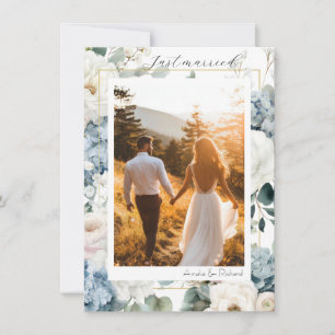 Remerciements Carte d'annonce de mariage florale élégante