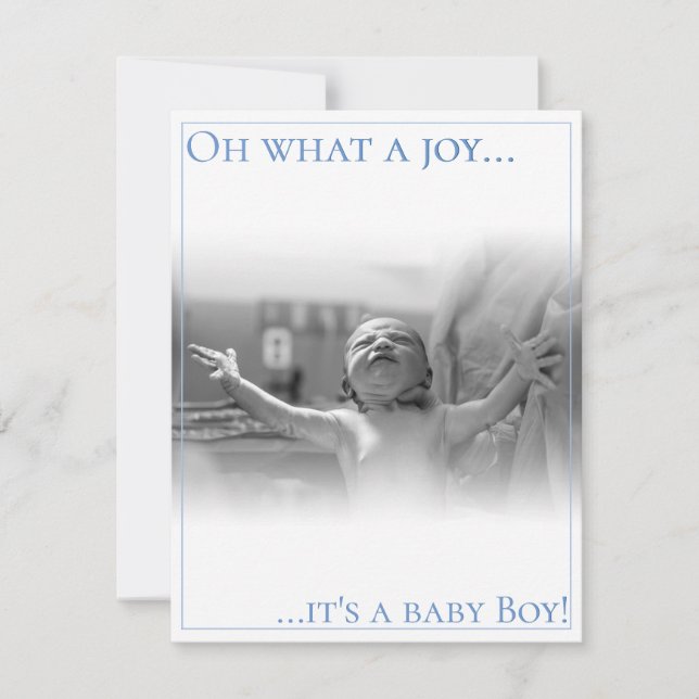 Remerciements Carte d'annonce de naissance avec bébé (Devant)