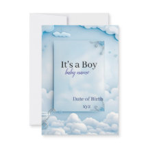 carte d'annonce de naissance de bébé garçon