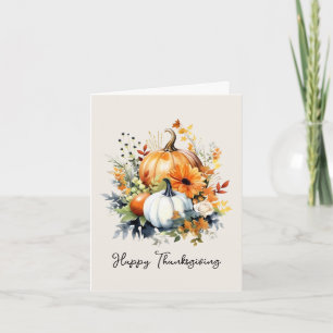 Remerciements Carte d'automne des Citrouilles de Thanksgiving Wa