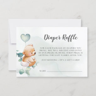 Remerciements Carte de Baby shower de carafe de couches