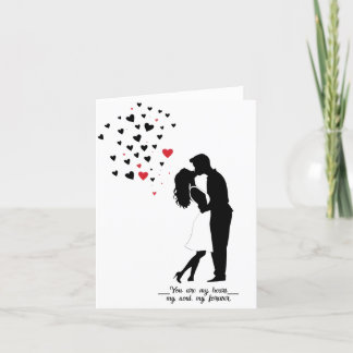 Remerciements Carte de baiser en silhouette romantique - Valenti