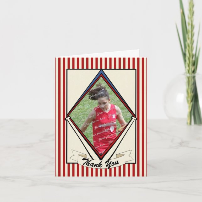 Remerciements Carte de baseball de Vintage (Devant)