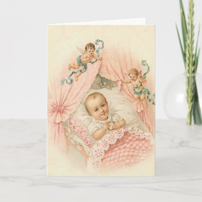Remerciements Carte de bébé vintage (Devant)