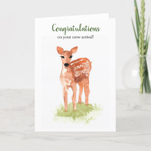 Remerciements Carte de cerf de baby shower à thème forestier