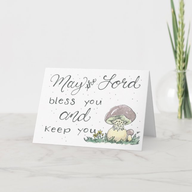 Remerciements Carte de champignons aquarelle (Devant)