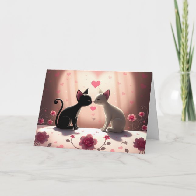 Remerciements Carte de chat Romantique Valentines (Devant)