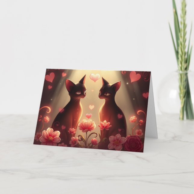 Remerciements Carte de chat Romantique Valentines (Devant)