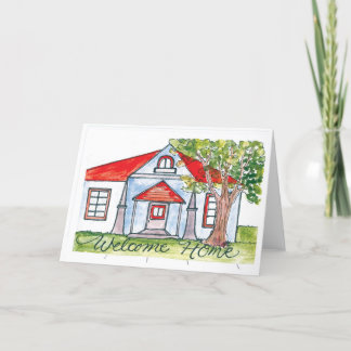 Remerciements Carte de chauffage de maison aquarelle