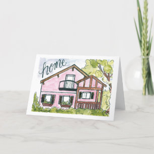 Remerciements Carte de chauffage domestique aquarelle