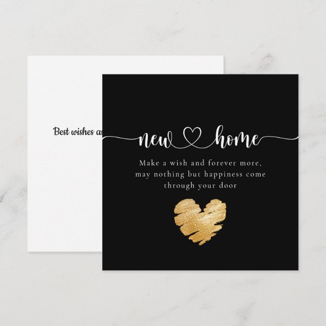 Remerciements Carte de chauffage domestique moderne Noir Nouveau (Devant / Derrière)