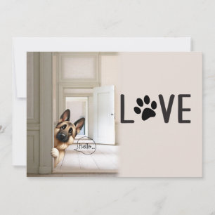 Remerciements Carte de chien Peek-a-boo artisanale