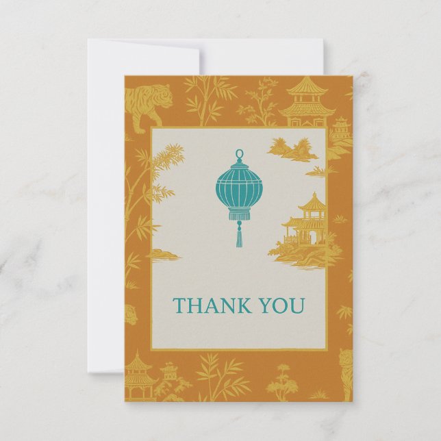 Remerciements Carte de chinoiserie (Devant)