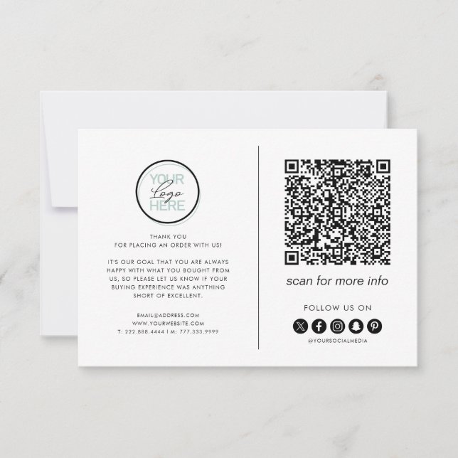 Remerciements Carte de code QR pour Business Thank you (Devant)