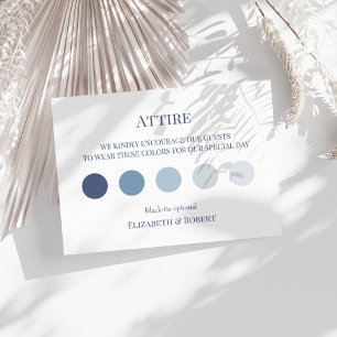 Remerciements Carte de code vestimentaire du Mariage bleu frança
