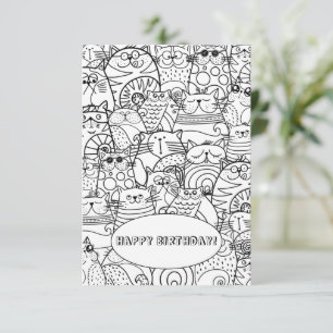 Remerciements Carte de coloriage Zen Doodle Fantaisie Foule de c