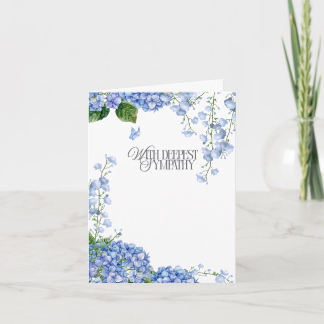 Remerciements Carte de condoléances à l'aquarelle Hydrangea (Devant)