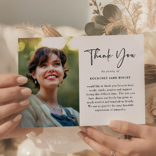 Remerciements Carte de condoléances avec photo et message mémori