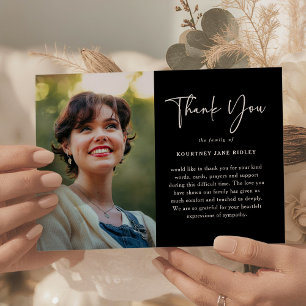 Remerciements Carte de condoléances avec photo et message mémori