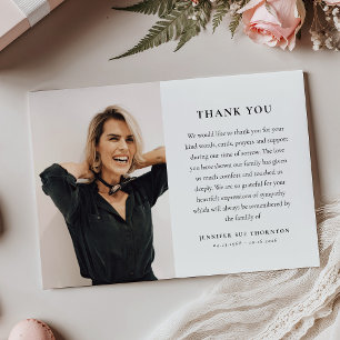 Remerciements Carte de condoléances avec photo et message minima