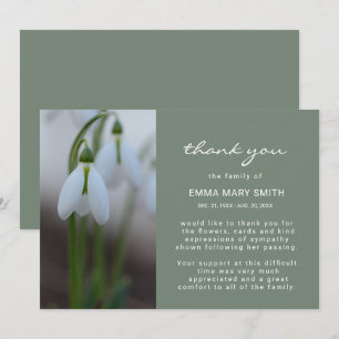 Remerciements Carte de condoléances élégante à motif floral