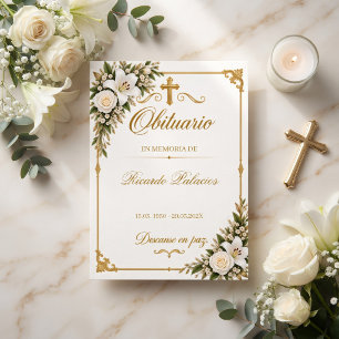 Remerciements Carte de condoléances élégante en or