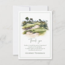 Carte de condoléances pour funérailles de golf à l