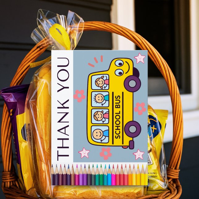 Remerciements Carte de conducteur d'autobus scolaire du nom de l (Créateur téléchargé)