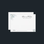 Remerciements carte de conseil et de voeux pour fleurs bleues po<br><div class="desc">Un design bleu poussiéreux avec de belles fleurs d'aquarelle. N'hésitez pas à modifier les couleurs et les détails du texte.</div>