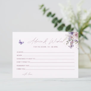 Remerciements Carte de conseils et vœux de mariage papillon flor