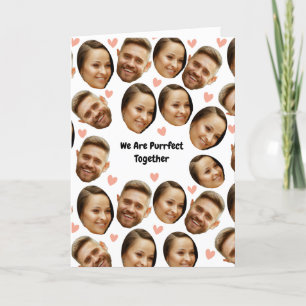 Remerciements Carte de couple drôle avec cœur et photo de visage