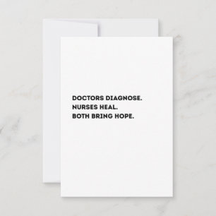 Remerciements Carte de définition de docteur et d'infirmière – S
