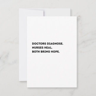 Remerciements Carte de définition de docteur et d'infirmière – S
