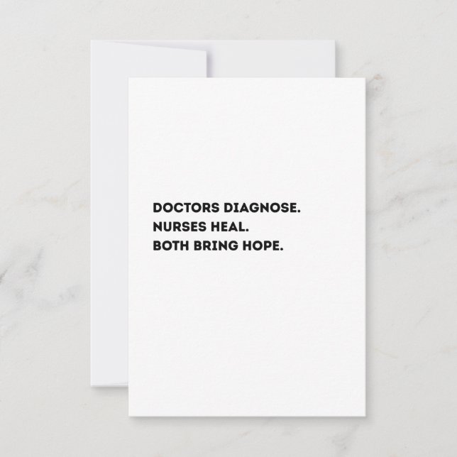 Remerciements Carte de définition de docteur et d'infirmière – S (Devant)