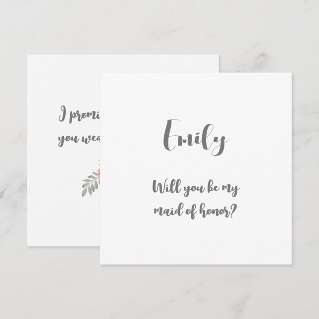 Remerciements Carte de demande de témoin de mariage drôle (Devant / Derrière)